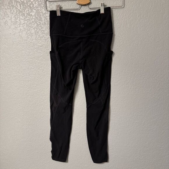 Athleta Black Mesh Leg Leggings Size XS - Picture 1 of 6